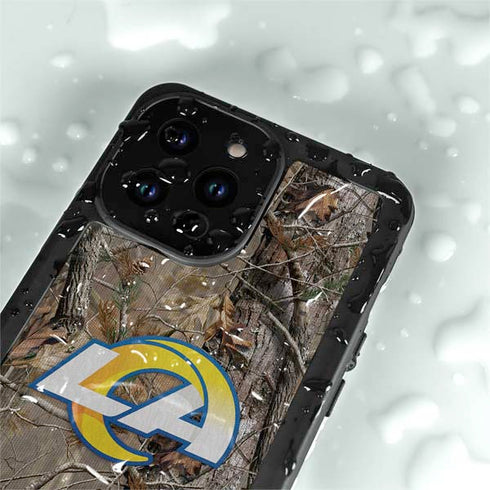 NFL Los Angeles Rams Realtree AP Camo iPhone 15 Pro Waterproof Case